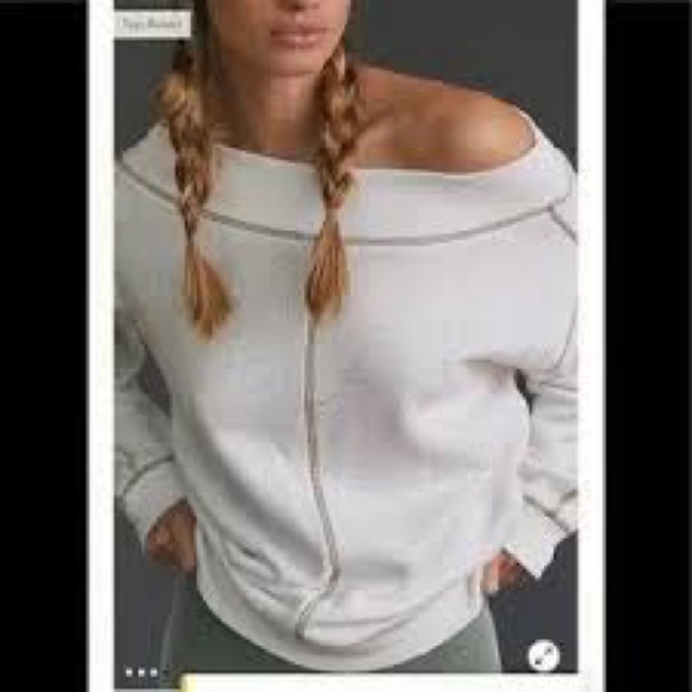 Anthropologie Pilcro Slouchy Dotted Off the Shoulder Sweatshirt